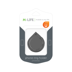 Universellt ringhandtag för telefon, svart