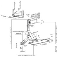 Väggfäste för Maclean-monitor och tangentbord med gasfjäder och hållare för dator-CPU, 17'-32', 9 kg, MC-838.