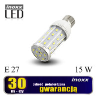 Lampa E27 LED-majs 15W metall 6000K kallt