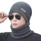 BQ52E Kpl unisex mössa och halsduk i grått
