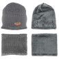 BQ52E Kpl unisex mössa och halsduk i grått