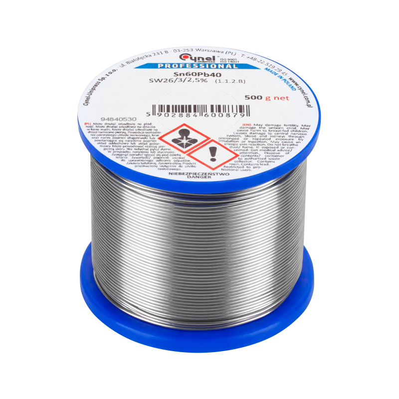 Cyna 2,5 mm/500g Sn60Pb40 CYNEL

Let me know if you need help with anything else.