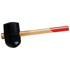 Gummiklubba 1115g, Ø 90mm, trähandtag