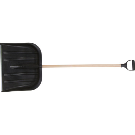 Snöskyffel 485mm, blad 395mm, träskaft med handtag | HandlaSmidigt.se