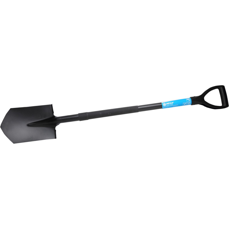Spade med skarp egg, härdat, metallhandtag 1150mm. Spade med skarp egg, härdat, metallhandtag 1150mm.