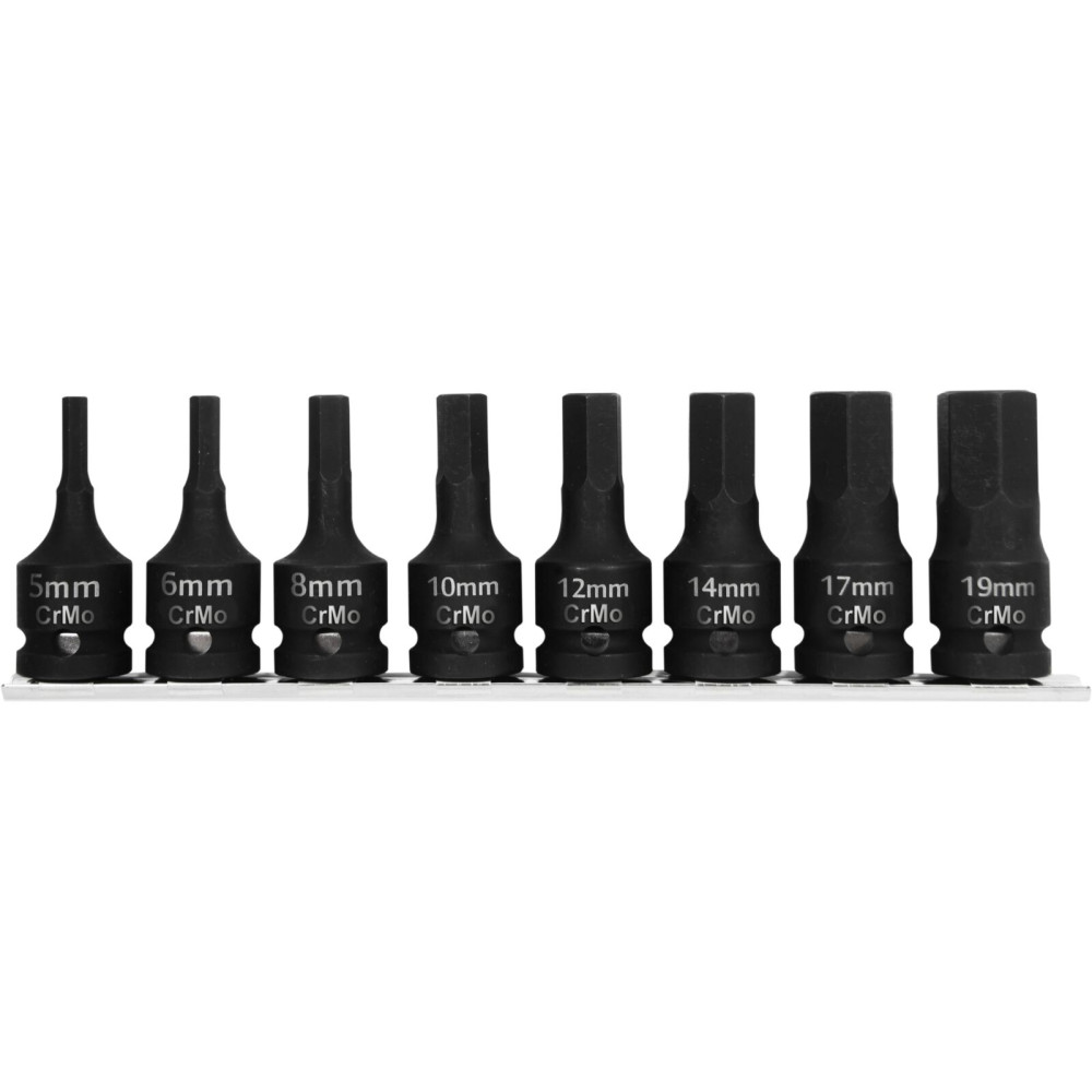 Set med 8 stycken bitnycklar. Slag. 1/2' sexkant 5-19mm box proline