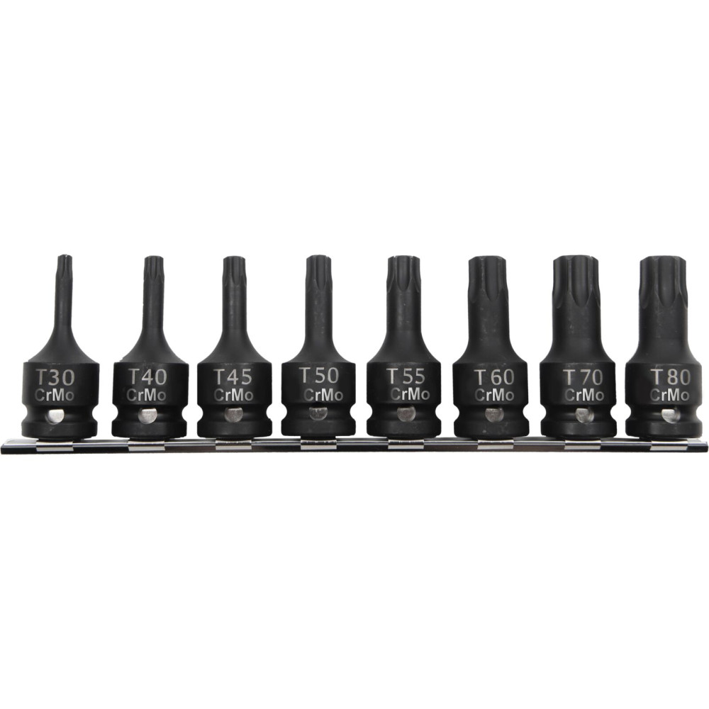 Set med 8 stycken bitar. Slag. 1/2' torx t30-t80 box proline. 

Let me know if you need help with anything else!