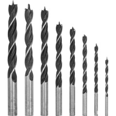 Borrsatser för trä, 8 stycken (3-10 mm) i fodral.