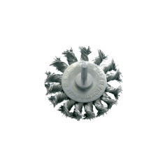 Rondellborste med stålborst, diameter 75 mm, skaft 6 mm proline.