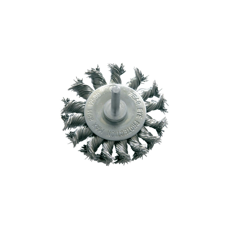Rondellborste med stålborst, diameter 75 mm, skaft 6 mm proline. Rondellborste med stålborst, diameter 75 mm, skaft 6 mm proline.