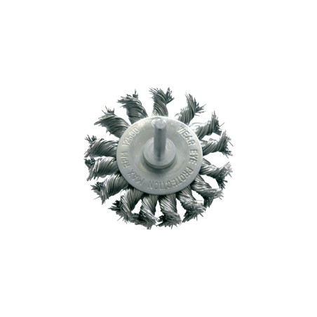 Rondellborste med stålborst, diameter 75 mm, skaft 6 mm proline.