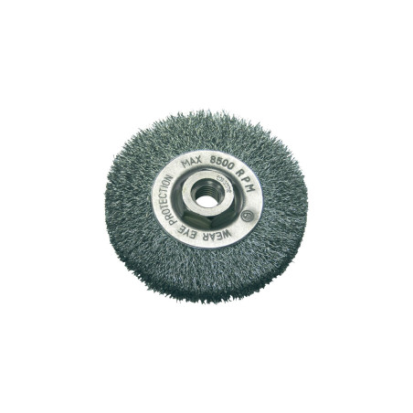 Rundborste av vågig ståltråd, Ø100 mm, M14 Proline.