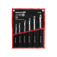 Lednyckelhylsnycklar 6 stycken (8x9-18x19mm), kromvanad, Proline 'hd'