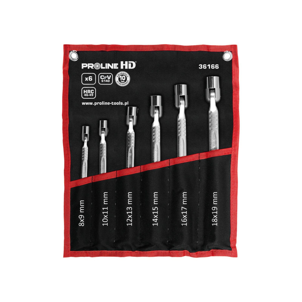 Lednyckelhylsnycklar 6 stycken (8x9-18x19mm), kromvanad, Proline 'hd' Lednyckelhylsnycklar 6 stycken (8x9-18x19mm), kromvanad, Proline 'hd'