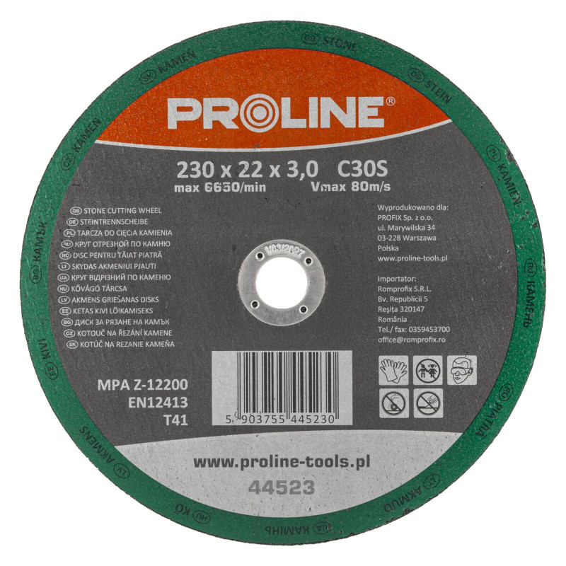 Skiva för stenskärning, t41, 230x3.0x22c30s proline