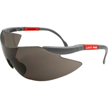 Glasögon skydd, grå, justerbar, fodral+hängare, CE, Lahti