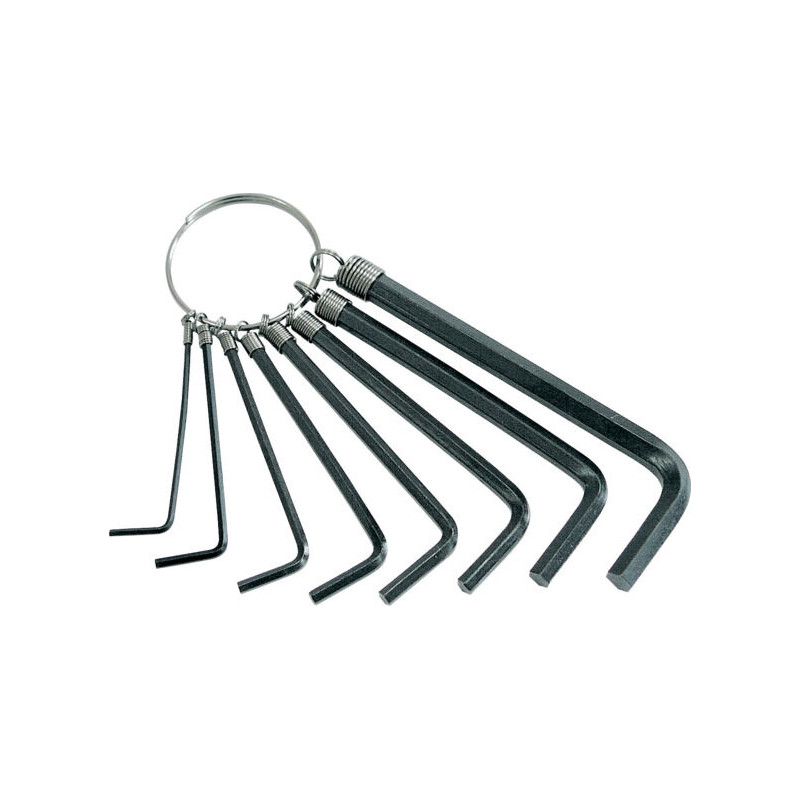Insexnycklar (2-14mm) set om 12 st på ring, i fodral
