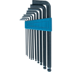 Insexnyckelsats, 7 delar, med kul, 2,5-10 mm