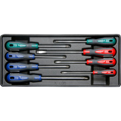 Skruvmejslar set med platt och Phillips huvuden, 8 delar, tom.