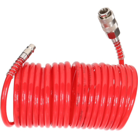 Spiralslang PU 5m, 6,5x10mm, 10 bar, snabbkopplingar Proline
