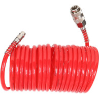 Spiralslang PU 10m, 6,5x10mm, 10 bar, snabbkopplingar Proline.