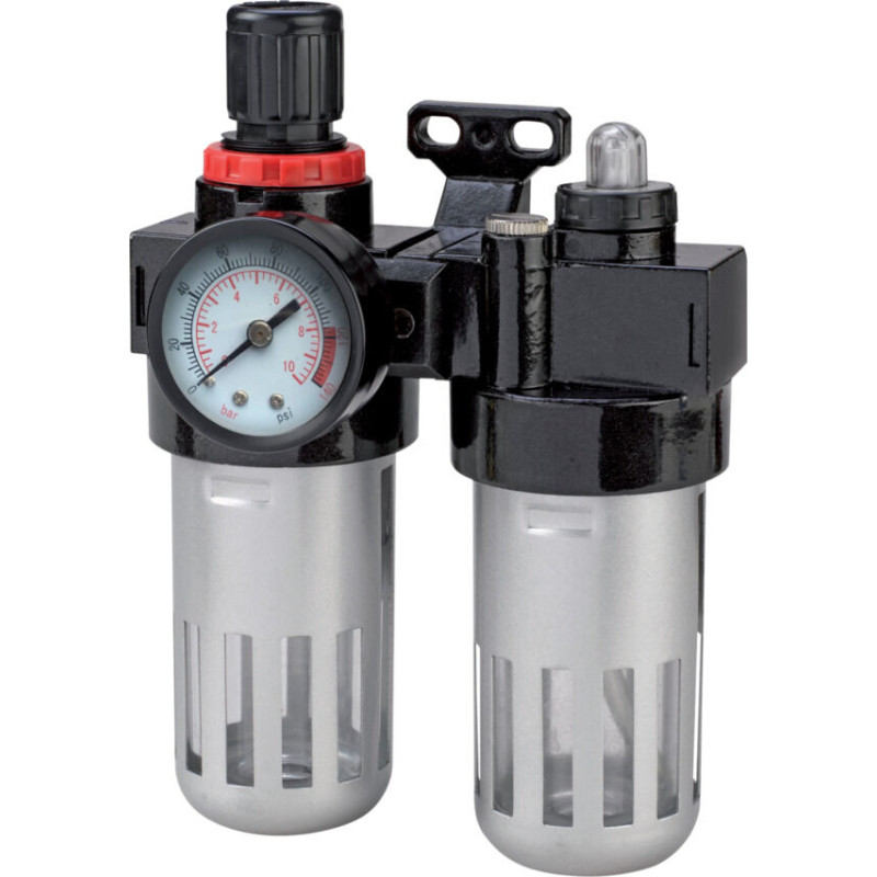 Reducer med manometer, filter och smörjare 1/4", Proline