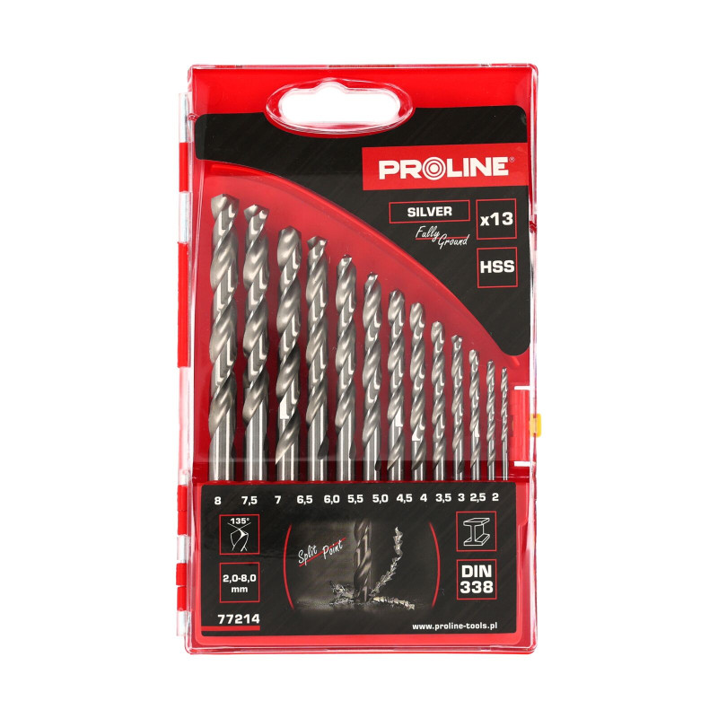 Borrmaskiner för metall HSS DIN338 slipad st.13 (2-8mm) proline