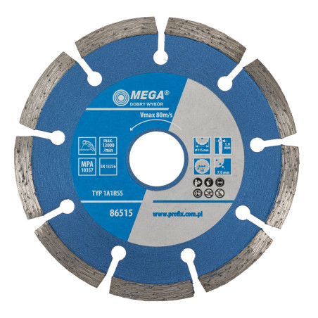 Diamantskiva med segment (byggmaterial) 115*1,9*6,8*22,2