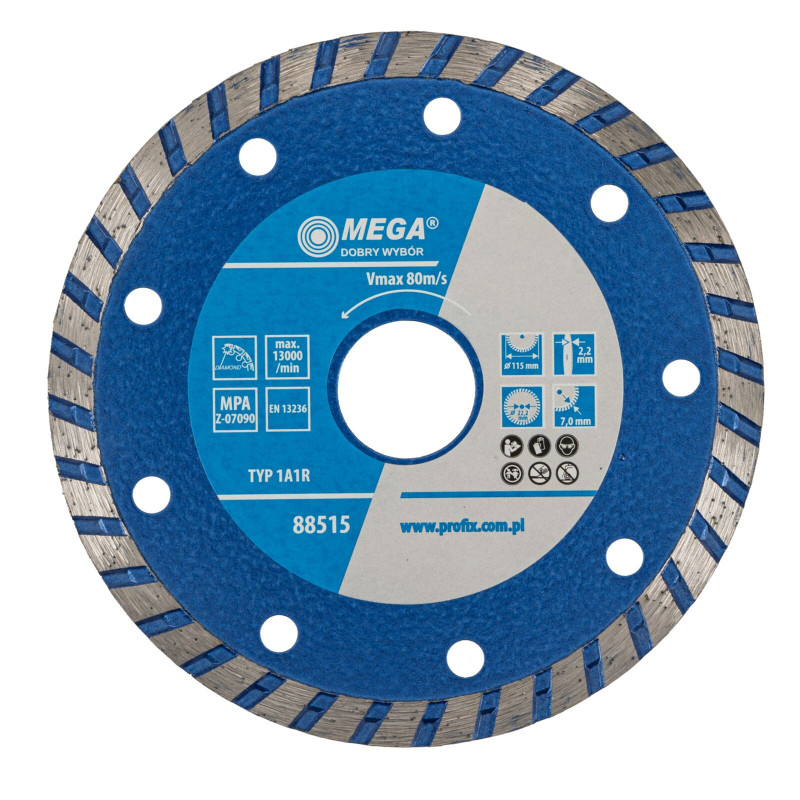 Diamantskiva turbo (byggmaterial) 115*2,2*7,0*22,2