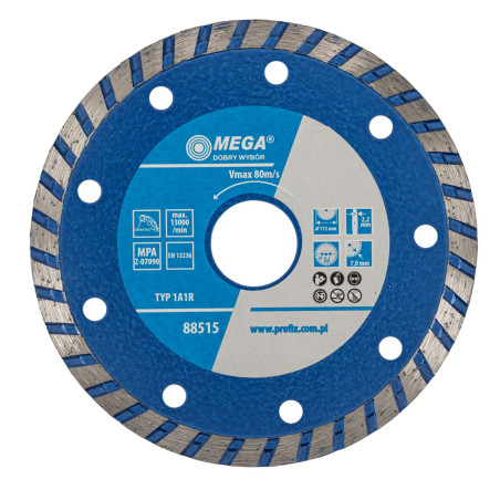 Diamantskiva turbo (byggmaterial) 115*2,2*7,0*22,2