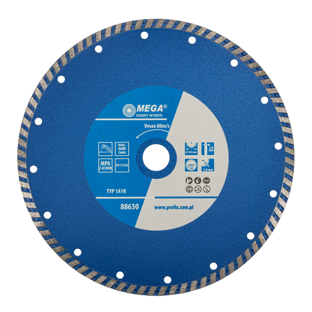 Tarcza diamentowa turbo (mat.bud) 230*2.8*7.0*22.2 Tarcza diamentowa turbo (mat.bud) 230*2.8*7.0*22.2