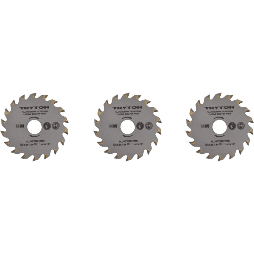 Set med skärskivor TCT 54,8x11,1mm för TPW500K kapmaskin - 3 stycken