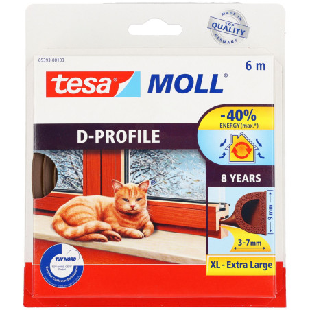 Gummitätning profil d 6m: 9mm, brun