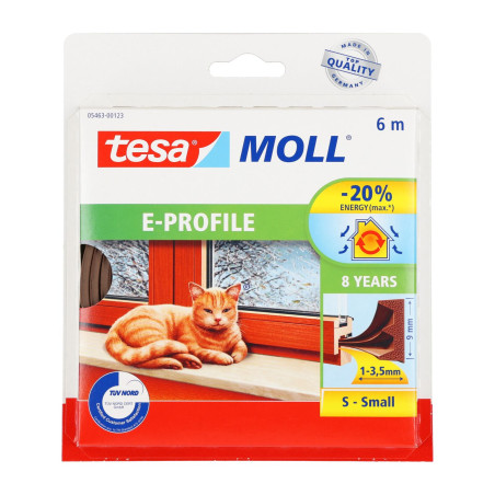 Gummipackning profil e 6m: 9mm, brun