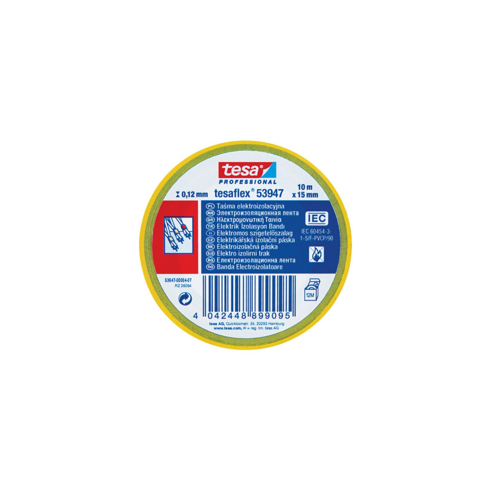 Isoleringstejp 5000V PCW 20m:19mm grön-gul (h5394899)
