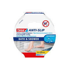 Halkskyddsremsa 25 mm bred, 5 m lång, vattentät för badrum.