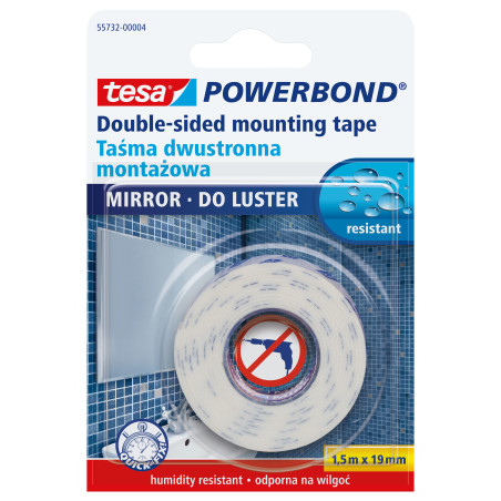 Tejp Powerbond 19mm bred 1,5m lång för speglar.
