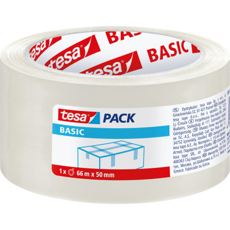 Tejp basic 66m:50mm, transparent