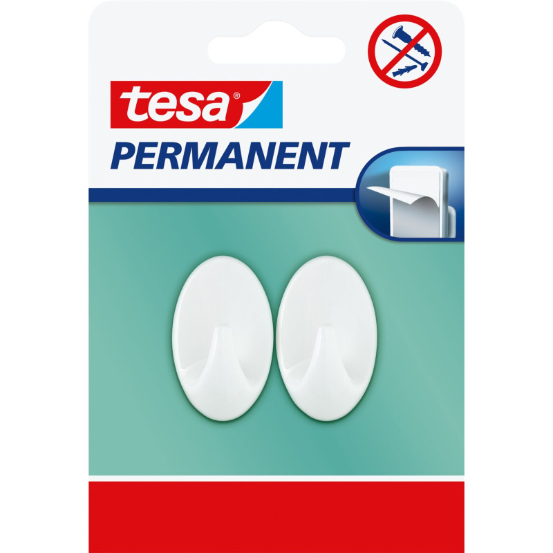 Krokar permanent 2 st. 's', ovala, vita