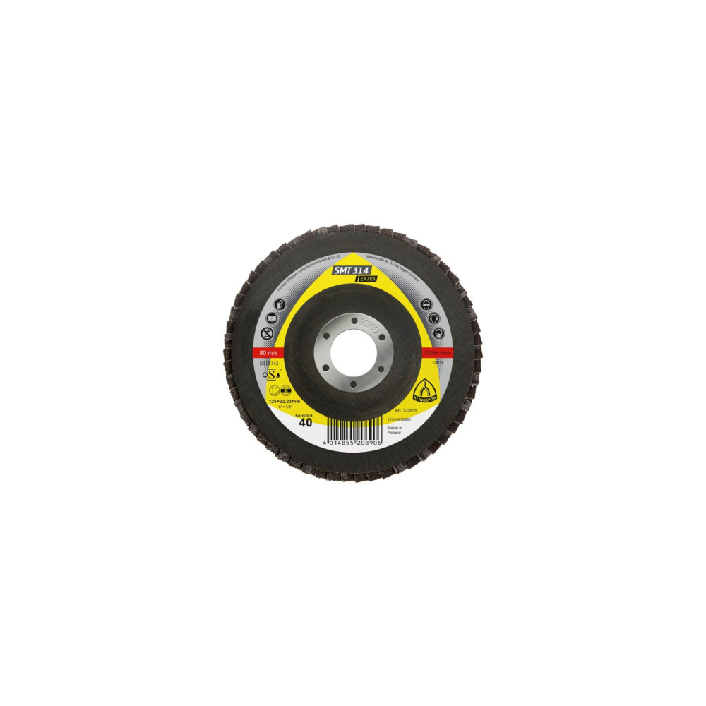 Slipkopp tallrik fylld med 12 st, SMT314, Ø 115/22 mm, korn 80, st 1 (45417a)