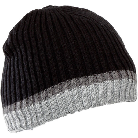 Mössa i svart och grå akryl med foder, Lahti