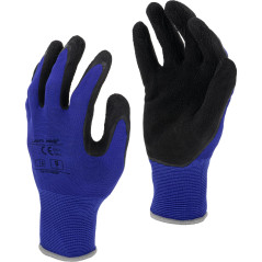 Latexhandskar svart-grå, l211711p, kort, '11', ce, Lahti