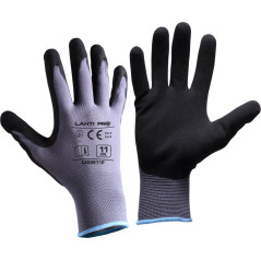 Handskar i nitrit, gråsvart, l220608p, kort, '8', CE, Lahti