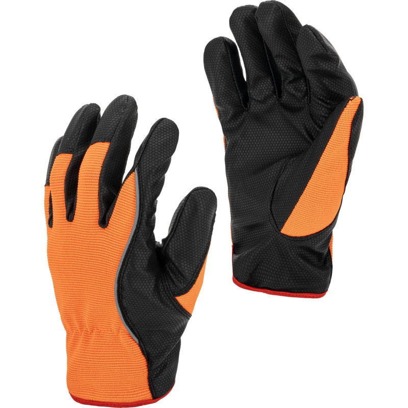 Handskar, fodrade, orange, storlek 250908, kort, '8', CE, Lahti