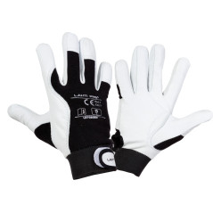 Handskar av getskinn. svart. l270809p, kort, '9', ce, Lahti