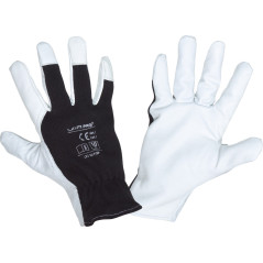 Handskar av getskinn. Svart l271608p, kort, '8', ce,lahti