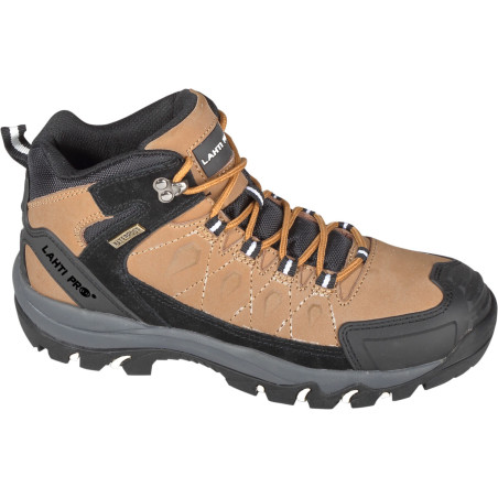 Kängor utan tåhätta i nubuck. Beige-svart, O2-skydd, '45', CE, Lahti.