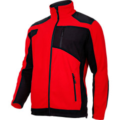 Tröja i fleece med förstärkningar röd-svart, 'l', ce, lahti