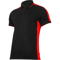 Polo t-shirt 190g/m2, svart-röd, 's', CE, Lahti