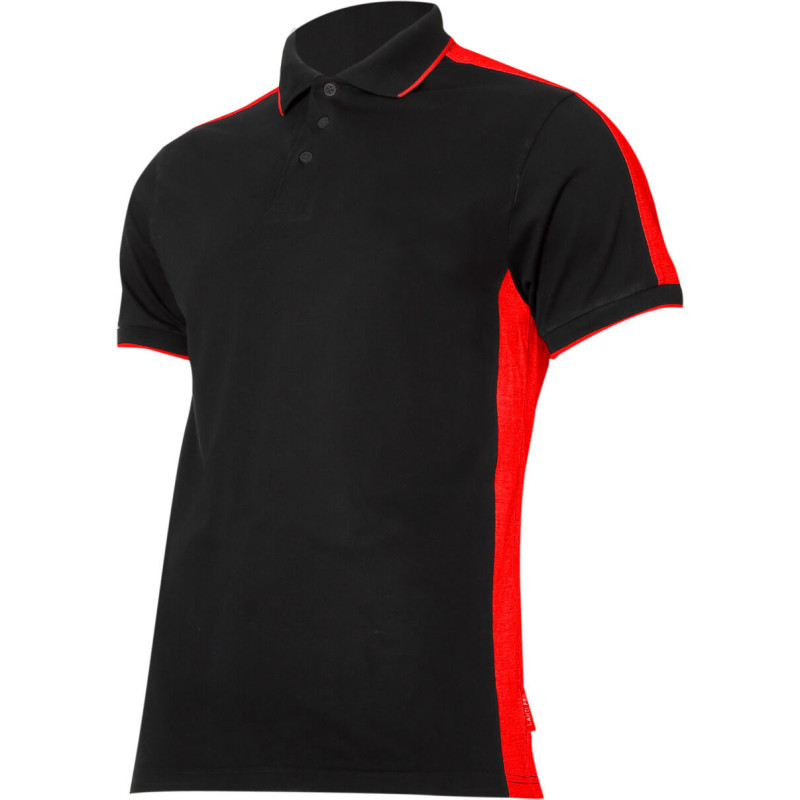 Polo t-shirt 190g/m2, svart-röd, 's', CE, Lahti